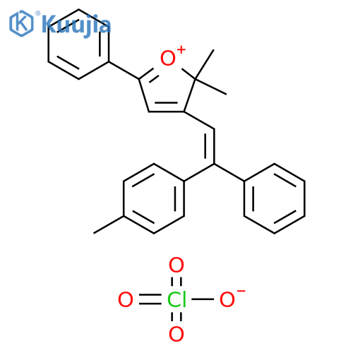 2H-Furylium, 2,2-dimethyl-3-[2-(4-methylphenyl)-2-phenylethenyl]-5-phenyl-, (Z)-, perchlorate (9CI) structure