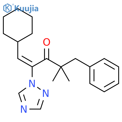 1-Penten-3-one, 1-cyclohexyl-4,4-dimethyl-5-phenyl-2-(1H-1,2,4-triazol-1-yl)-, (E)- (9CI) structure