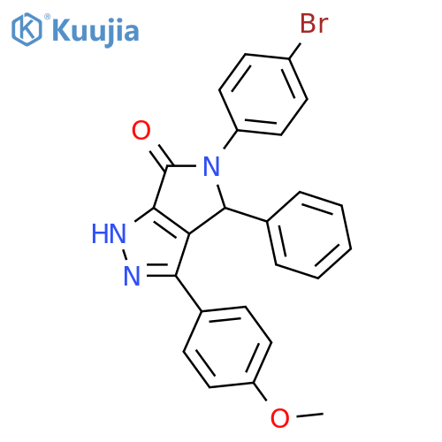 <br>5-(4-bromophenyl)-3-(4-methoxyphenyl)-4-phenyl-4,5-dihydropyrrolo[3,4-c]pyr azol-6(1H)-one structure