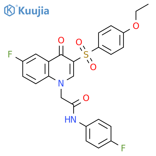 2-3-(4-ethoxybenzenesulfonyl)-6-fluoro-4-oxo-1,4-dihydroquinolin-1-yl-N-(4-fluorophenyl)acetamide structure