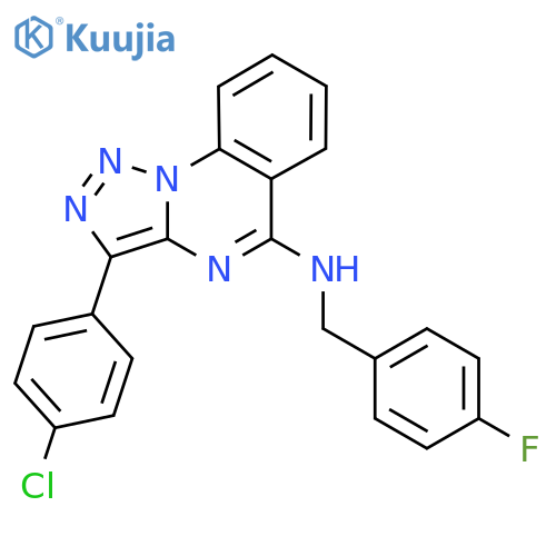 3-(4-chlorophenyl)-N-(4-fluorophenyl)methyl-1,2,3triazolo1,5-aquinazolin-5-amine structure
