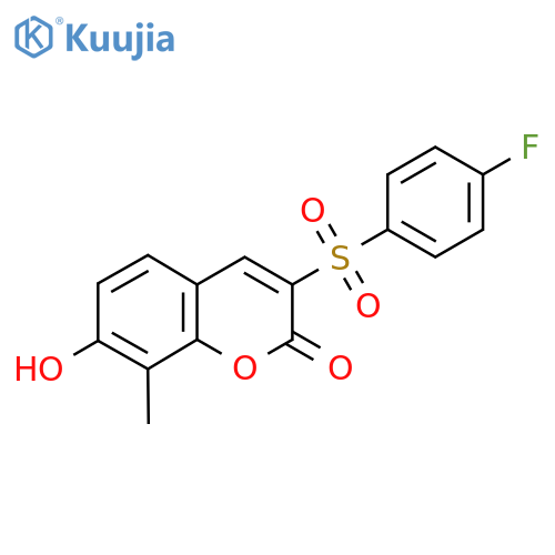3-(4-fluorobenzenesulfonyl)-7-hydroxy-8-methyl-2H-chromen-2-one structure
