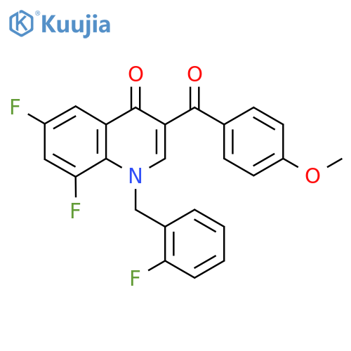 6,8-difluoro-1-(2-fluorophenyl)methyl-3-(4-methoxybenzoyl)-1,4-dihydroquinolin-4-one structure