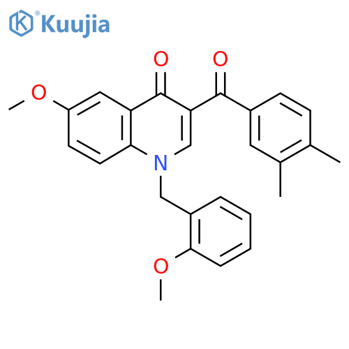 3-(3,4-dimethylbenzoyl)-6-methoxy-1-(2-methoxyphenyl)methyl-1,4-dihydroquinolin-4-one structure