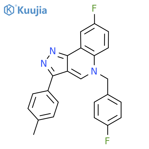 8-fluoro-5-(4-fluorophenyl)methyl-3-(4-methylphenyl)-5H-pyrazolo4,3-cquinoline structure