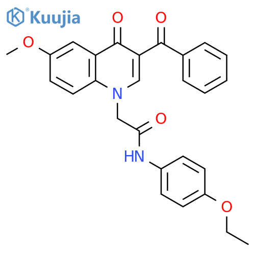 2-(3-benzoyl-6-methoxy-4-oxo-1,4-dihydroquinolin-1-yl)-N-(4-ethoxyphenyl)acetamide structure