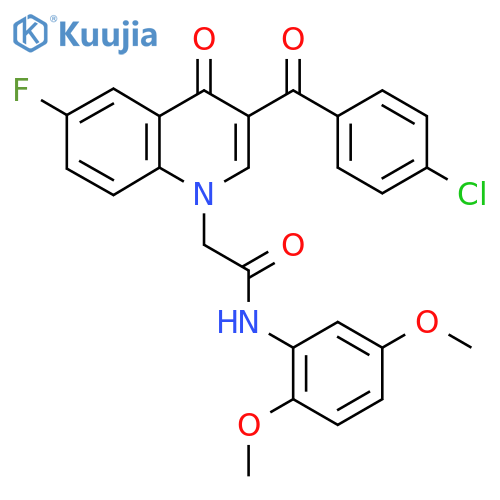 2-3-(4-chlorobenzoyl)-6-fluoro-4-oxo-1,4-dihydroquinolin-1-yl-N-(2,5-dimethoxyphenyl)acetamide structure