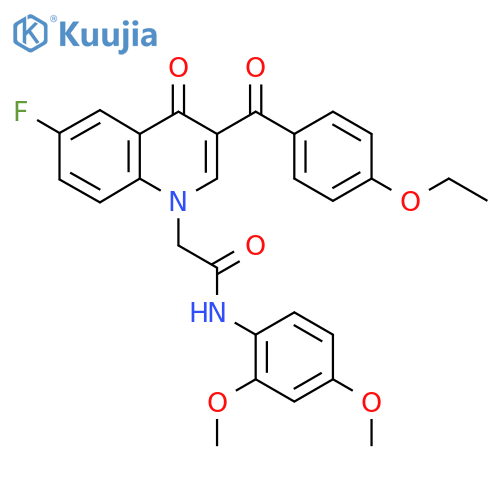 N-(2,4-dimethoxyphenyl)-2-3-(4-ethoxybenzoyl)-6-fluoro-4-oxo-1,4-dihydroquinolin-1-ylacetamide structure