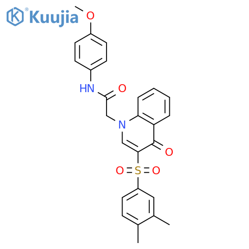 2-3-(3,4-dimethylbenzenesulfonyl)-4-oxo-1,4-dihydroquinolin-1-yl-N-(4-methoxyphenyl)acetamide structure