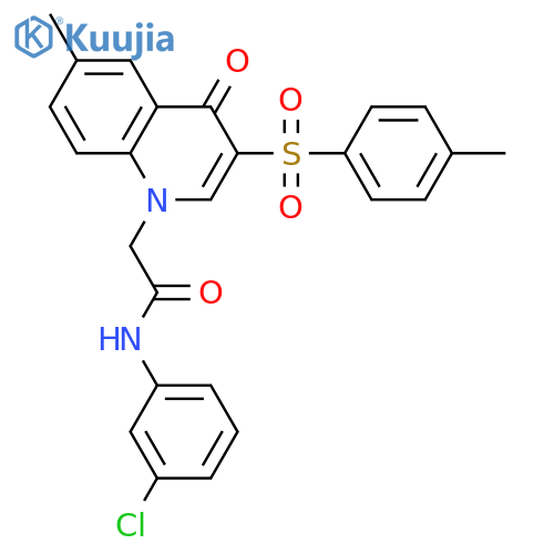 N-(3-chlorophenyl)-2-6-methyl-3-(4-methylbenzenesulfonyl)-4-oxo-1,4-dihydroquinolin-1-ylacetamide structure
