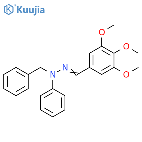 Benzaldehyde, 3,4,5-trimethoxy-, phenyl(phenylmethyl)hydrazone structure