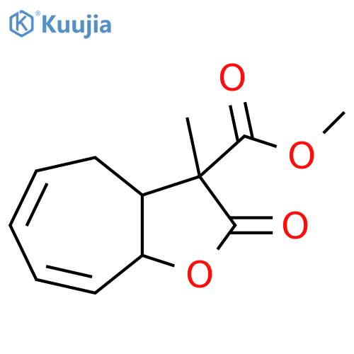 2H-Cyclohepta[b]furan-3-carboxylic acid,3,3a,4,8a-tetrahydro-3-methyl-2-oxo-, methyl ester structure