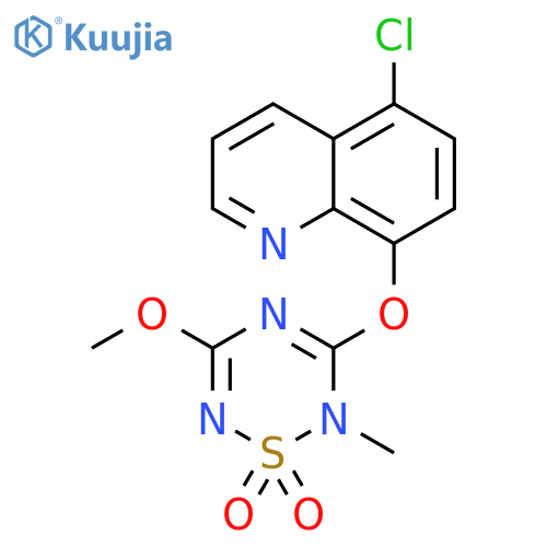 Quinoline, 5-chloro-8-[(5-methoxy-2-methyl-1,1-dioxido-2H-1,2,4,6-thiatriazin-3-yl)oxy]- structure
