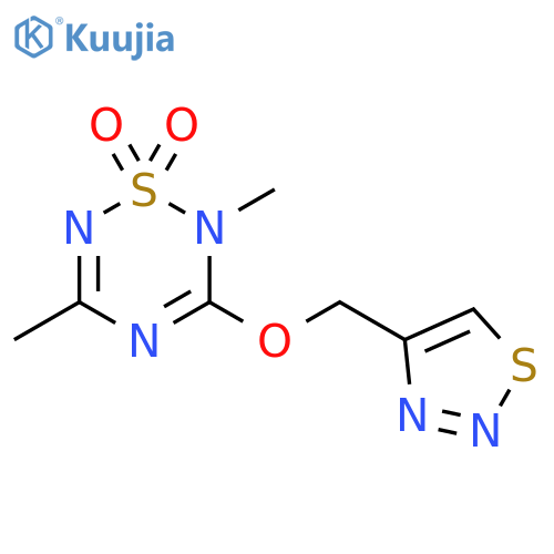 2H-1,2,4,6-Thiatriazine, 2,5-dimethyl-3-(1,2,3-thiadiazol-4-ylmethoxy)-, 1,1-dioxide structure