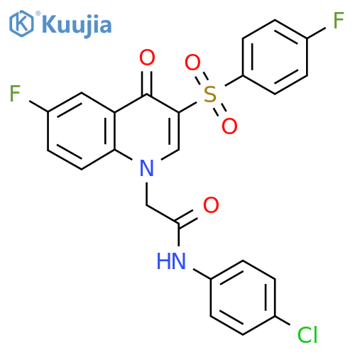 N-(4-chlorophenyl)-2-6-fluoro-3-(4-fluorobenzenesulfonyl)-4-oxo-1,4-dihydroquinolin-1-ylacetamide structure
