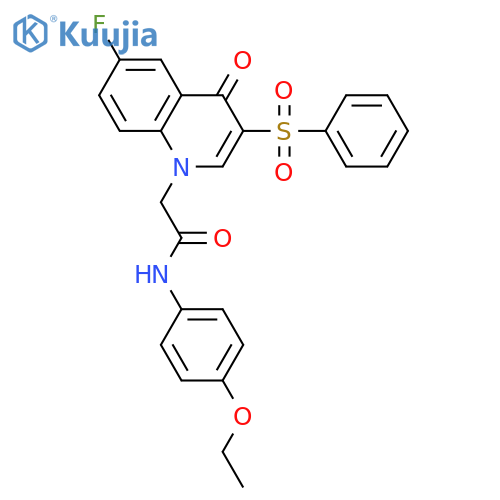 2-3-(benzenesulfonyl)-6-fluoro-4-oxo-1,4-dihydroquinolin-1-yl-N-(4-ethoxyphenyl)acetamide structure