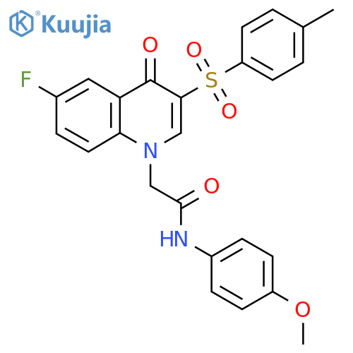 2-6-fluoro-3-(4-methylbenzenesulfonyl)-4-oxo-1,4-dihydroquinolin-1-yl-N-(4-methoxyphenyl)acetamide structure