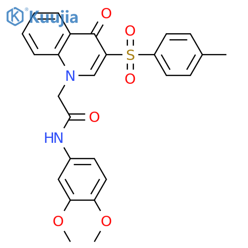 N-(3,4-dimethoxyphenyl)-2-3-(4-methylbenzenesulfonyl)-4-oxo-1,4-dihydroquinolin-1-ylacetamide structure