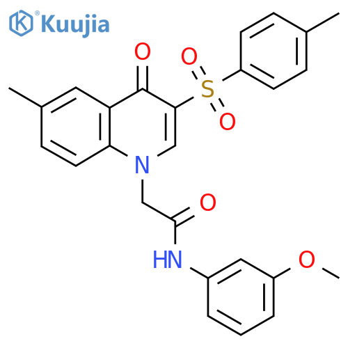 N-(3-methoxyphenyl)-2-6-methyl-3-(4-methylbenzenesulfonyl)-4-oxo-1,4-dihydroquinolin-1-ylacetamide structure