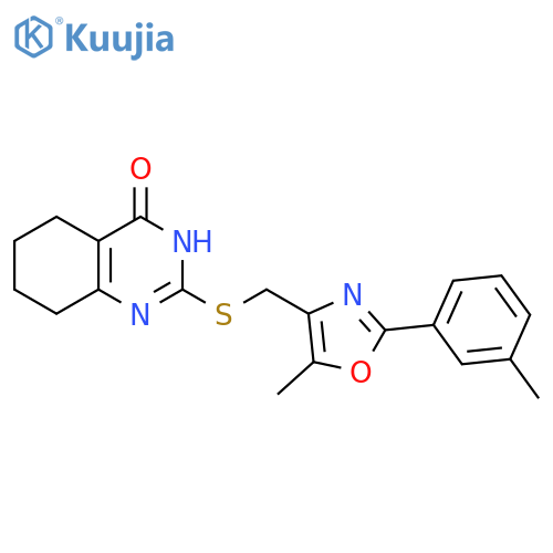 2-({5-methyl-2-(3-methylphenyl)-1,3-oxazol-4-ylmethyl}sulfanyl)-5,6,7,8-tetrahydroquinazolin-4-ol structure