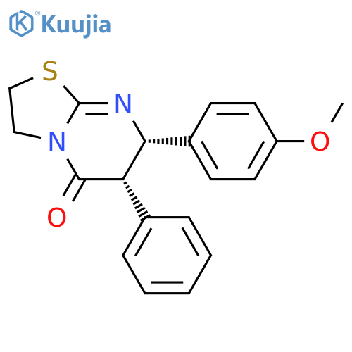 5H-Thiazolo[3,2-a]pyrimidin-5-one, 2,3,6,7-tetrahydro-7-(4-methoxyphenyl)-6-phenyl-, cis- (9CI) structure