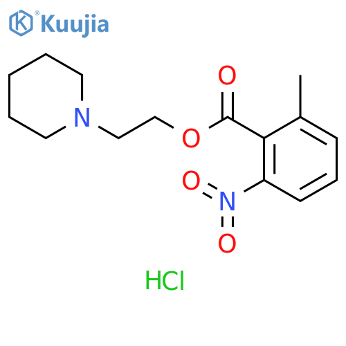 Benzoic acid, 2-methyl-6-nitro-, 2-(1-piperidinyl)ethyl ester, hydrochloride (1:1) structure