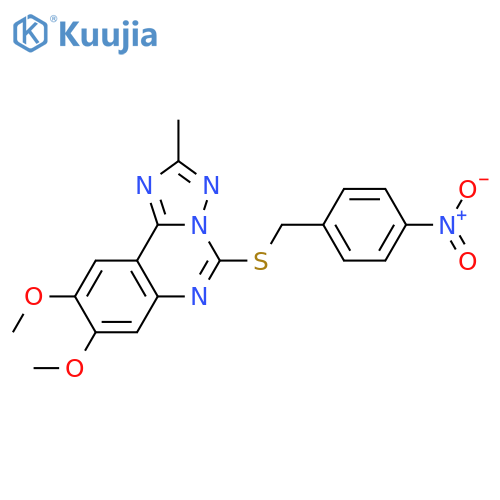 8,9-dimethoxy-2-methyl-5-{(4-nitrophenyl)methylsulfanyl}-1,2,4triazolo1,5-cquinazoline structure