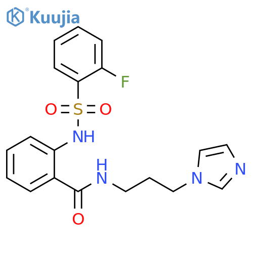 Benzamide, 2-[[(2-fluorophenyl)sulfonyl]amino]-N-[3-(1H-imidazol-1-yl)propyl]- structure