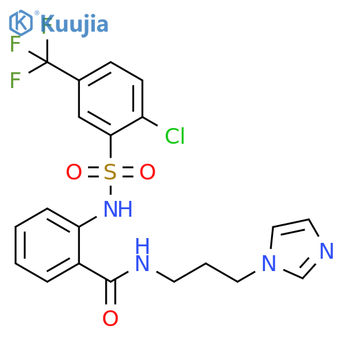 Benzamide, 2-[[[2-chloro-5-(trifluoromethyl)phenyl]sulfonyl]amino]-N-[3-(1H-imidazol-1-yl)propyl]- structure