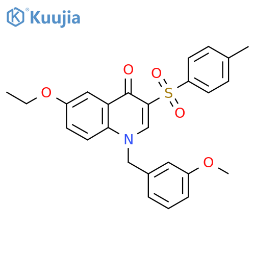 6-ethoxy-1-(3-methoxyphenyl)methyl-3-(4-methylbenzenesulfonyl)-1,4-dihydroquinolin-4-one structure