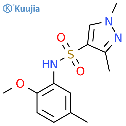 N-(2-methoxy-5-methylphenyl)-1,3-dimethyl-1H-pyrazole-4-sulfonamide structure