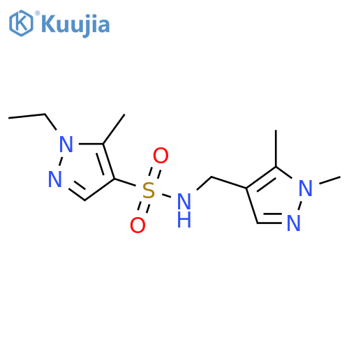 <br>N-[(1,5-dimethyl-1H-pyrazol-4-yl)methyl]-1-ethyl-5-methyl-1H-pyrazole-4-sul fonamide structure