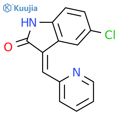 2H-Indol-2-one, 5-chloro-1,3-dihydro-3-(2-pyridinylmethylene)-, (3E)- structure
