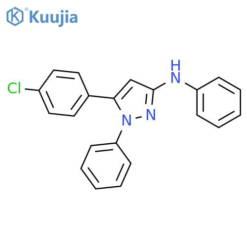 1H-Pyrazol-3-amine, 5-(4-chlorophenyl)-N,1-diphenyl- structure