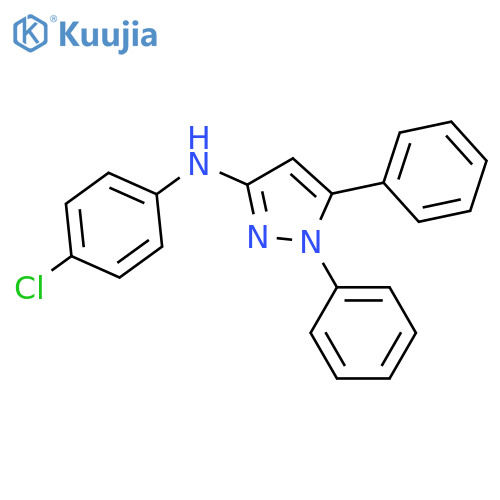 1H-Pyrazol-3-amine, N-(4-chlorophenyl)-1,5-diphenyl- structure