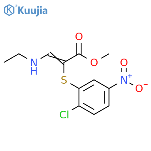 2-Propenoic acid, 2-[(2-chloro-5-nitrophenyl)thio]-3-(ethylamino)-,methyl ester structure