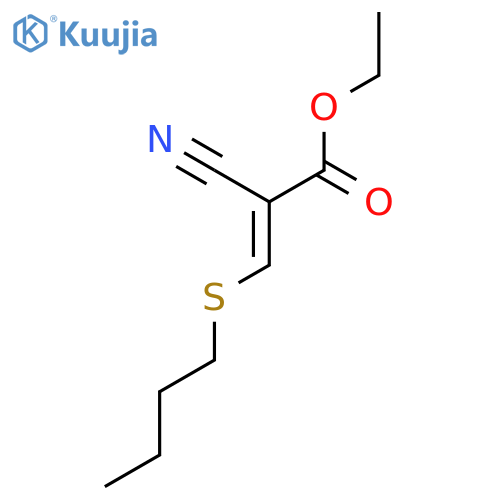 2-Propenoic acid, 3-(butylthio)-2-cyano-, ethyl ester structure