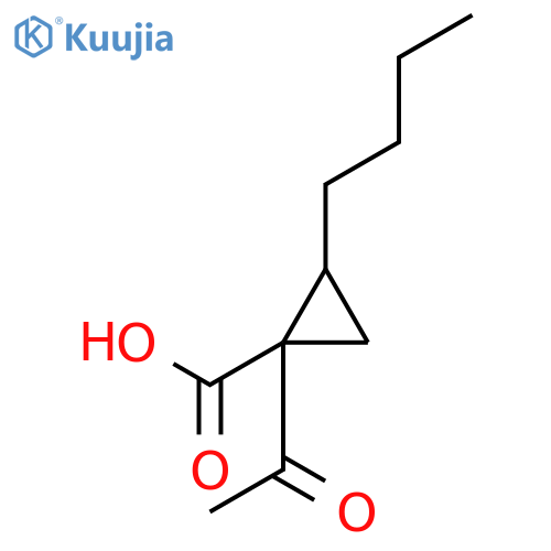 Cyclopropanecarboxylic acid, 1-acetyl-2-butyl- structure