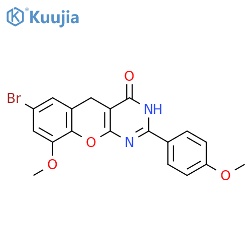 7-bromo-9-methoxy-2-(4-methoxyphenyl)-3H,4H,5H-chromeno2,3-dpyrimidin-4-one structure