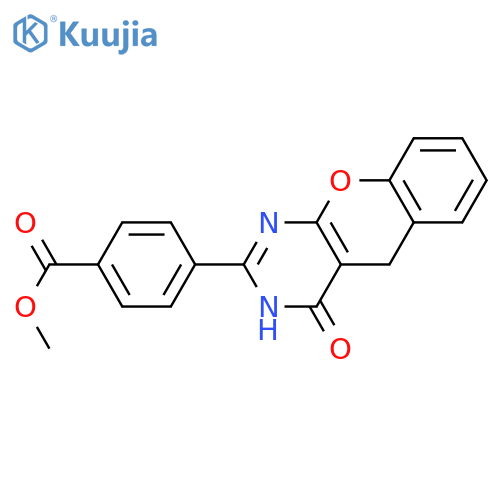 methyl 4-{4-oxo-3H,4H,5H-chromeno2,3-dpyrimidin-2-yl}benzoate structure