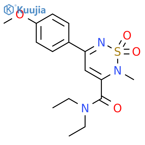<br>N,N-diethyl-5-(4-methoxyphenyl)-2-methyl-2H-1,2,6-thiadiazine-3-carboxamide  1,1-dioxide structure
