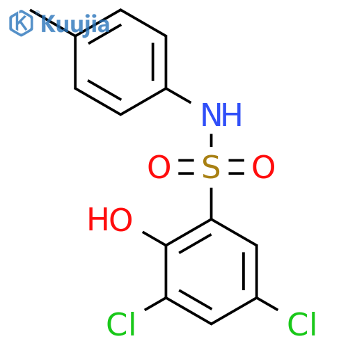 BENZENESULFONAMIDE, 3,5-DICHLORO-2-HYDROXY-N-(4-METHYLPHENYL)- structure