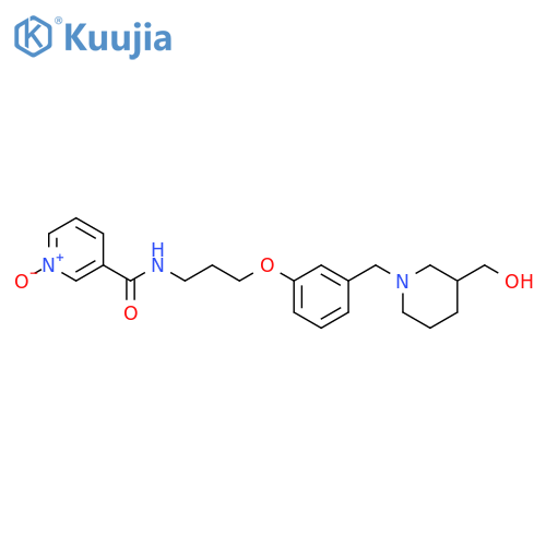 3-Pyridinecarboxamide, N-[3-[3-[[3-(hydroxymethyl)-1-piperidinyl]methyl]phenoxy]propyl]-, 1-oxide structure
