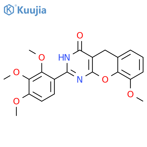 9-methoxy-2-(2,3,4-trimethoxyphenyl)-3H,4H,5H-chromeno2,3-dpyrimidin-4-one structure
