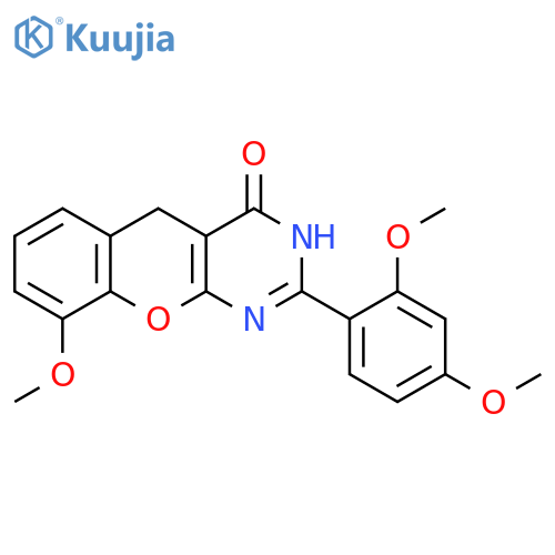 2-(2,4-dimethoxyphenyl)-9-methoxy-3H,4H,5H-chromeno2,3-dpyrimidin-4-one structure
