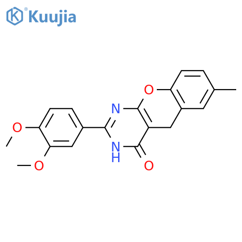 2-(3,4-dimethoxyphenyl)-7-methyl-3H,4H,5H-chromeno2,3-dpyrimidin-4-one structure