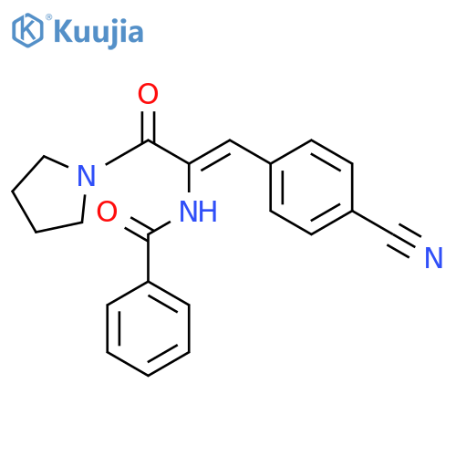 Benzamide, N-[2-(4-cyanophenyl)-1-(1-pyrrolidinylcarbonyl)ethenyl]- structure