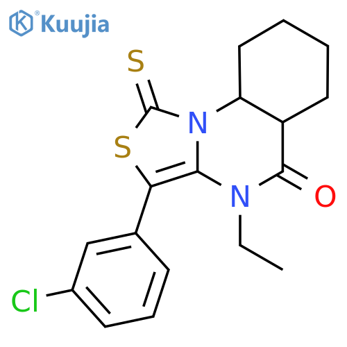 3-(3-chlorophenyl)-4-ethyl-1-sulfanylidene-1H,4H,5H-1,3thiazolo3,4-aquinazolin-5-one structure
