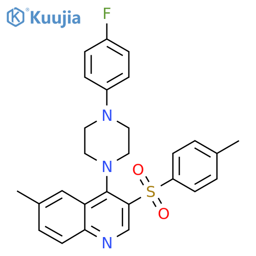 4-4-(4-fluorophenyl)piperazin-1-yl-6-methyl-3-(4-methylbenzenesulfonyl)quinoline structure