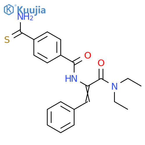 Benzamide, 4-(aminothioxomethyl)-N-[1-[(diethylamino)carbonyl]-2-phenylethenyl]- structure